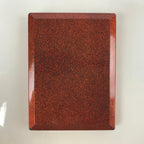 Japanese Resin Lacquer Replica Lidded Bento Lunch Box Vtg Nashiji Orange L200
