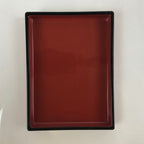 Japanese Resin Lacquer Replica Lidded Bento Lunch Box Vtg Nashiji Orange L200