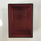 Japanese Resin Lacquer Replica Lidded Bento Lunch Box Vtg Nashiji Orange L200