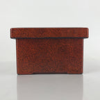 Japanese Resin Lacquer Replica Lidded Bento Lunch Box Vtg Nashiji Orange L201