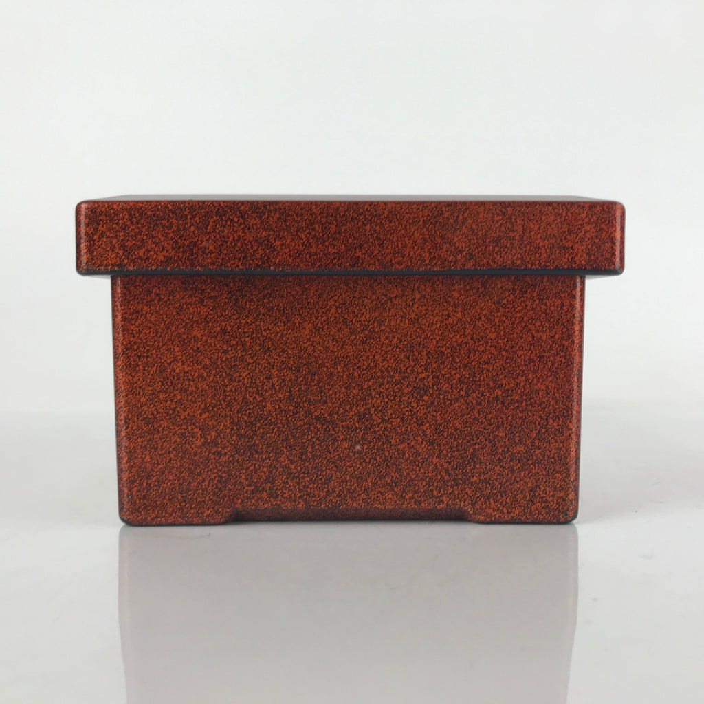 Japanese Resin Lacquer Replica Lidded Bento Lunch Box Vtg Nashiji Orange L201