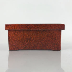 Japanese Resin Lacquer Replica Lidded Bento Lunch Box Vtg Nashiji Orange L201