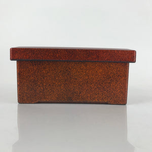 Japanese Resin Lacquer Replica Lidded Bento Lunch Box Vtg Nashiji Orange L202