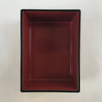 Japanese Resin Lacquer Replica Lidded Bento Lunch Box Vtg Nashiji Orange L202