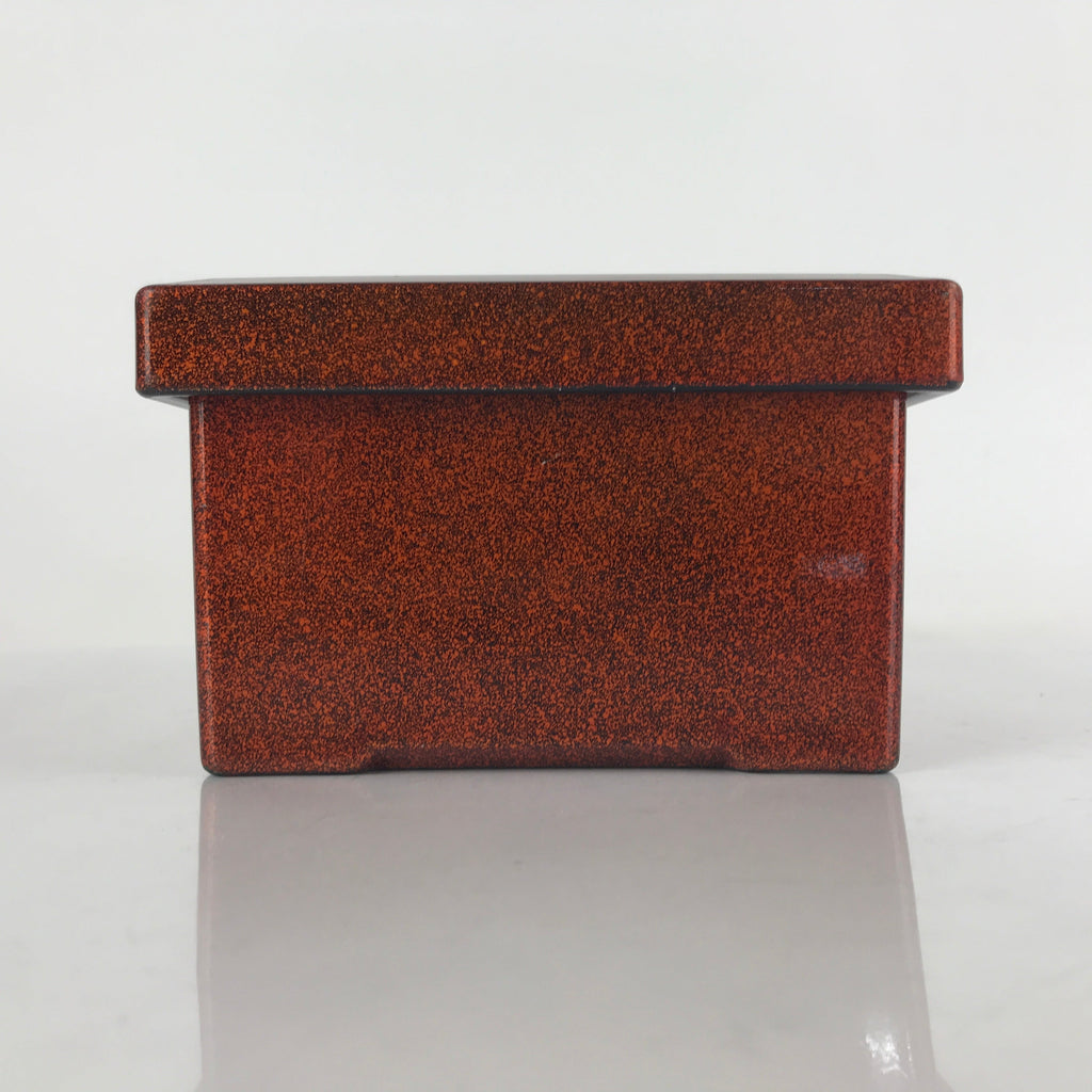 Japanese Resin Lacquer Replica Lidded Bento Lunch Box Vtg Nashiji Orange L203