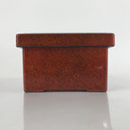 Japanese Resin Lacquer Replica Lidded Bento Lunch Box Vtg Nashiji Orange L203