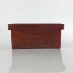Japanese Resin Lacquer Replica Lidded Bento Lunch Box Vtg Nashiji Orange L203