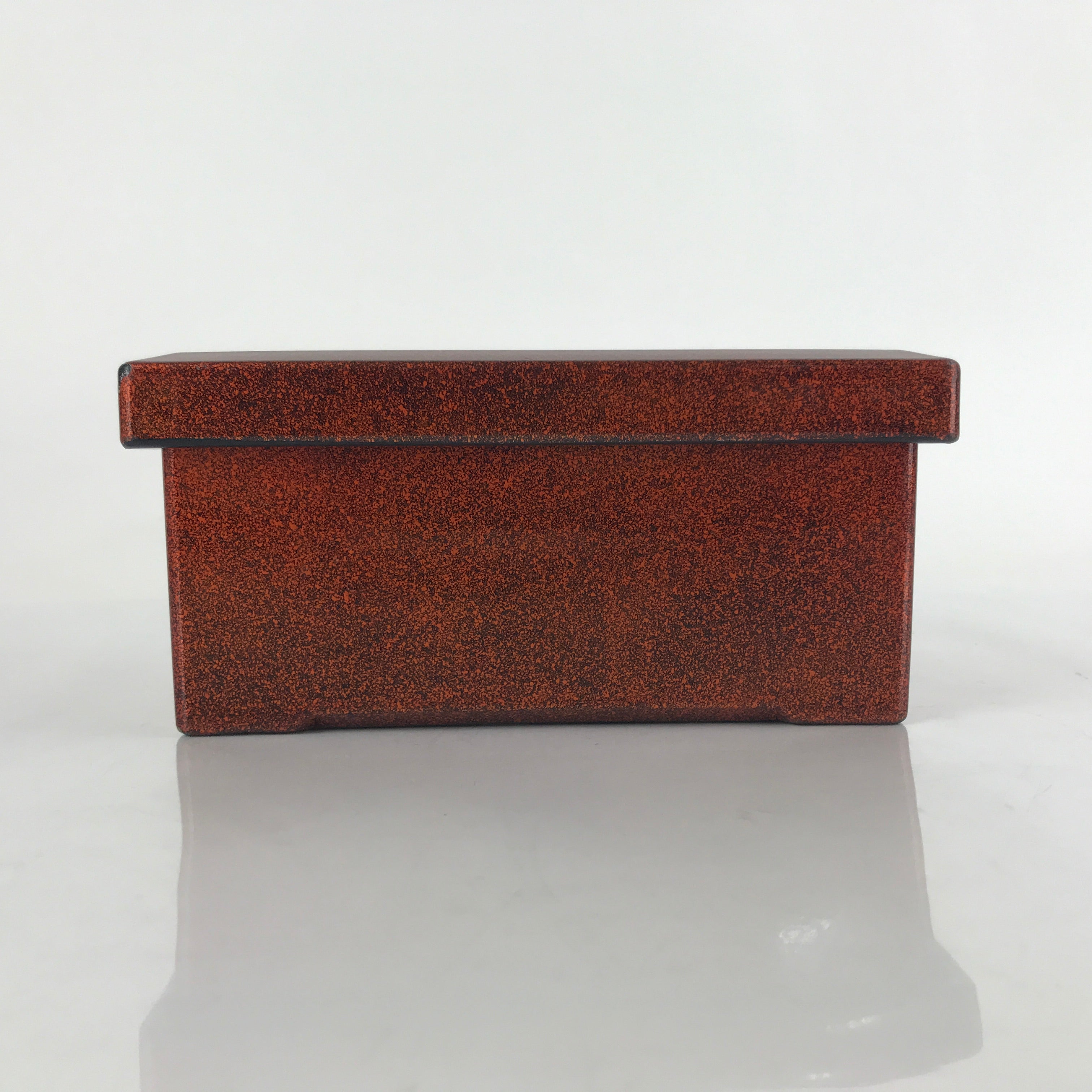 Japanese Resin Lacquer Replica Lidded Bento Lunch Box Vtg Nashiji Orange L203