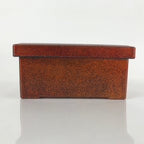 Japanese Resin Lacquer Replica Lidded Bento Lunch Box Vtg Nashiji Orange L204