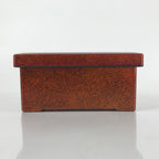 Japanese Resin Lacquer Replica Lidded Bento Lunch Box Vtg Nashiji Orange L204