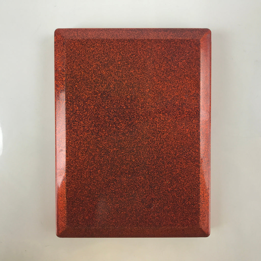 Japanese Resin Lacquer Replica Lidded Bento Lunch Box Vtg Nashiji Orange L204