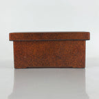 Japanese Resin Lacquer Replica Lidded Bento Lunch Box Vtg Nashiji Orange L205
