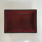 Japanese Resin Lacquer Replica Lidded Bento Lunch Box Vtg Nashiji Orange L205