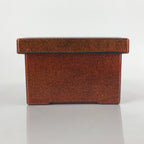 Japanese Resin Lacquer Replica Lidded Bento Lunch Box Vtg Nashiji Orange L206
