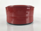 Japanese Resin Lacquer Replica Lidded Bento Lunch Box Vtg Round Plum Red L220
