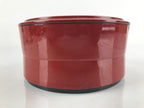 Japanese Resin Lacquer Replica Lidded Bento Lunch Box Vtg Round Plum Red L221