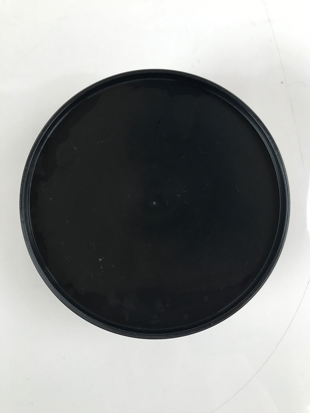 Japanese Resin Lacquer Replica Lidded Bento Lunch Box Vtg Round Plum Red L222