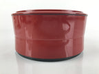 Japanese Resin Lacquer Replica Lidded Bento Lunch Box Vtg Round Plum Red L223