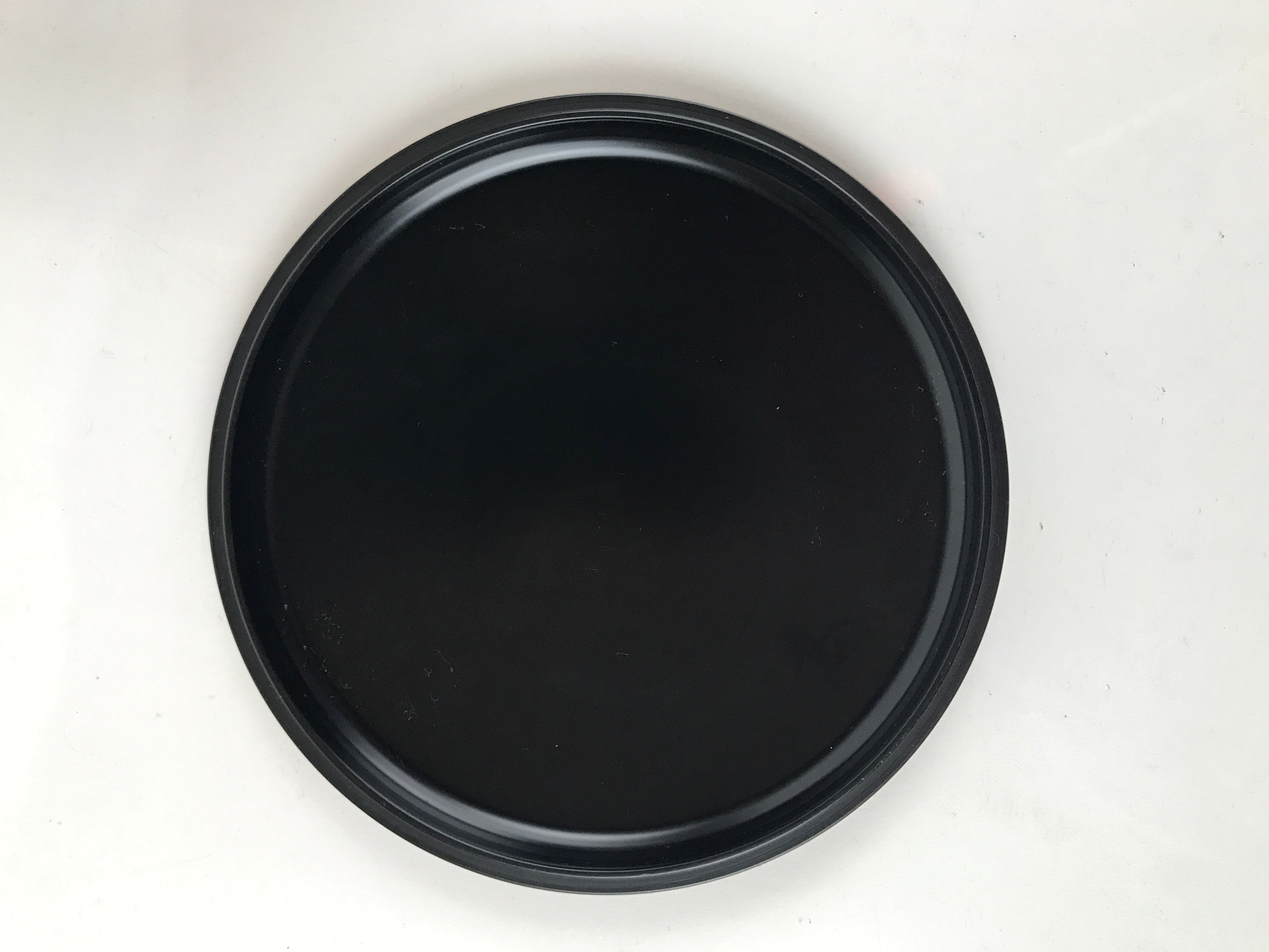 Japanese Resin Lacquer Replica Lidded Bento Lunch Box Vtg Round Plum Red L223