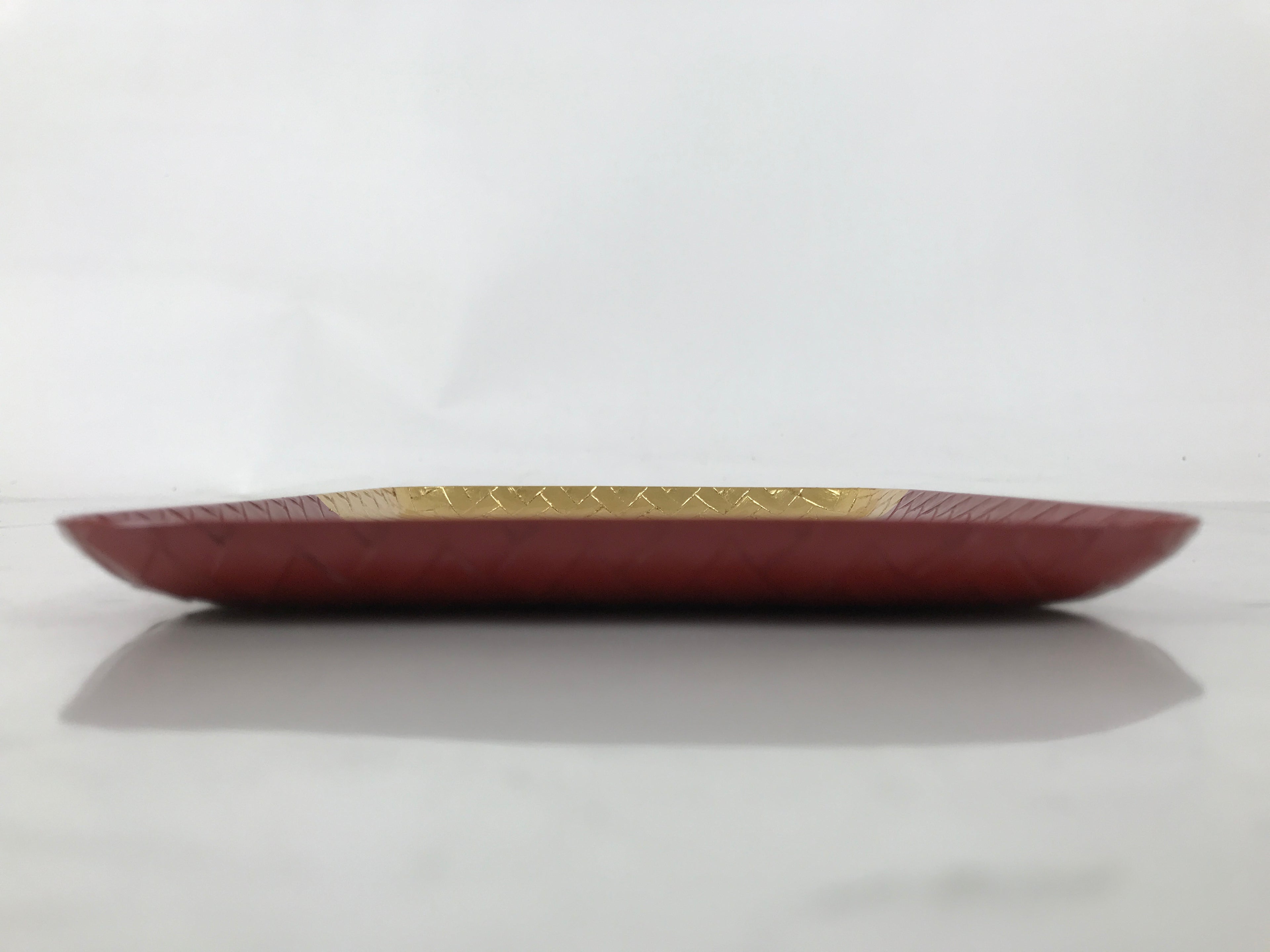 Japanese Resin Lacquer Replica Rantai Small Tray Vtg Rectangular Red Gold LWB120