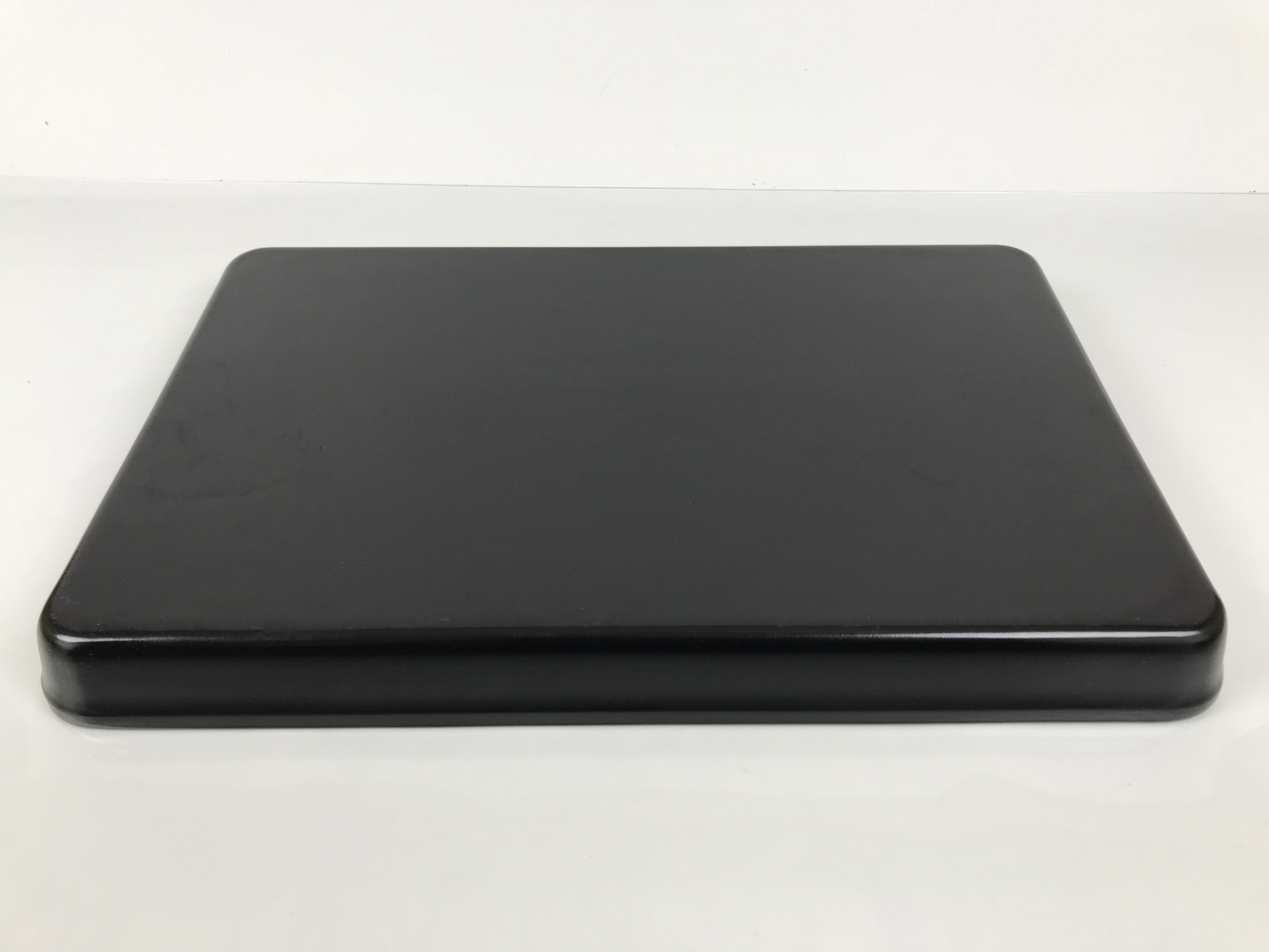 Japanese Resin Lacquer Replica Serving Tray Obon Rectangle Black Red Peony L591
