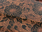 Japanese Resin Lacquer Replica Serving Tray Obon Rectangle Black Red Peony L591