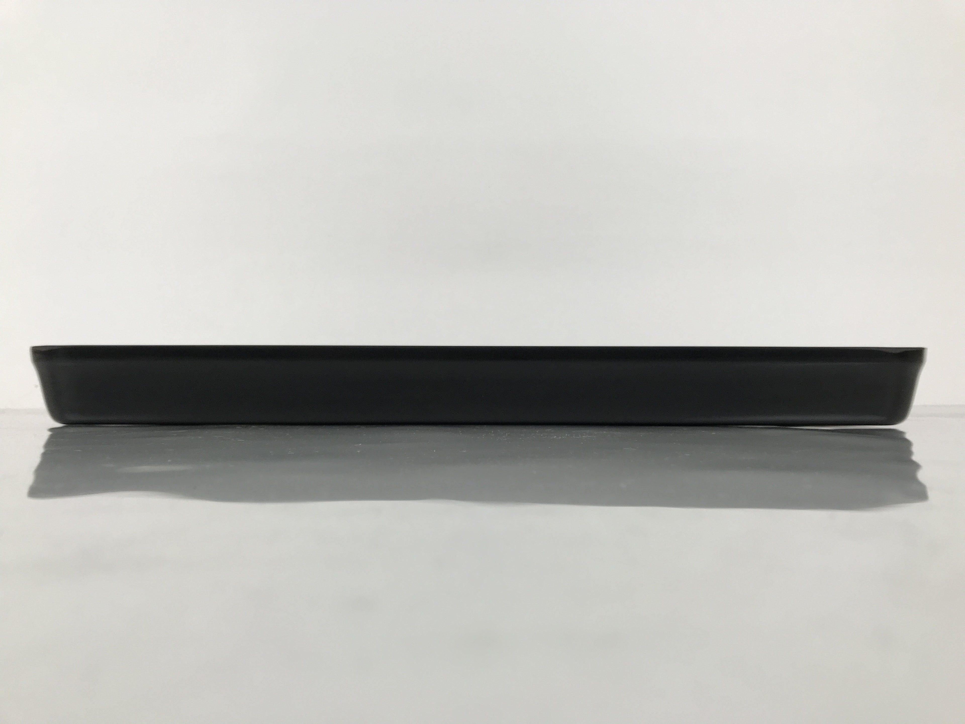 Japanese Resin Lacquer Replica Serving Tray Obon Rectangle Black Red Peony L591