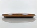 Japanese Resin Lacquer Replica Serving Tray Obon Vtg Round Brown Grain L567