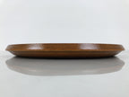 Japanese Resin Lacquer Replica Serving Tray Obon Vtg Round Brown Grain L567