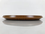 Japanese Resin Lacquer Replica Serving Tray Obon Vtg Round Brown Grain L567