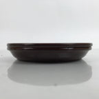 Japanese Resin Lacquer Replica Small Plates Mamezara Vtg 2pc Simple Brown L339