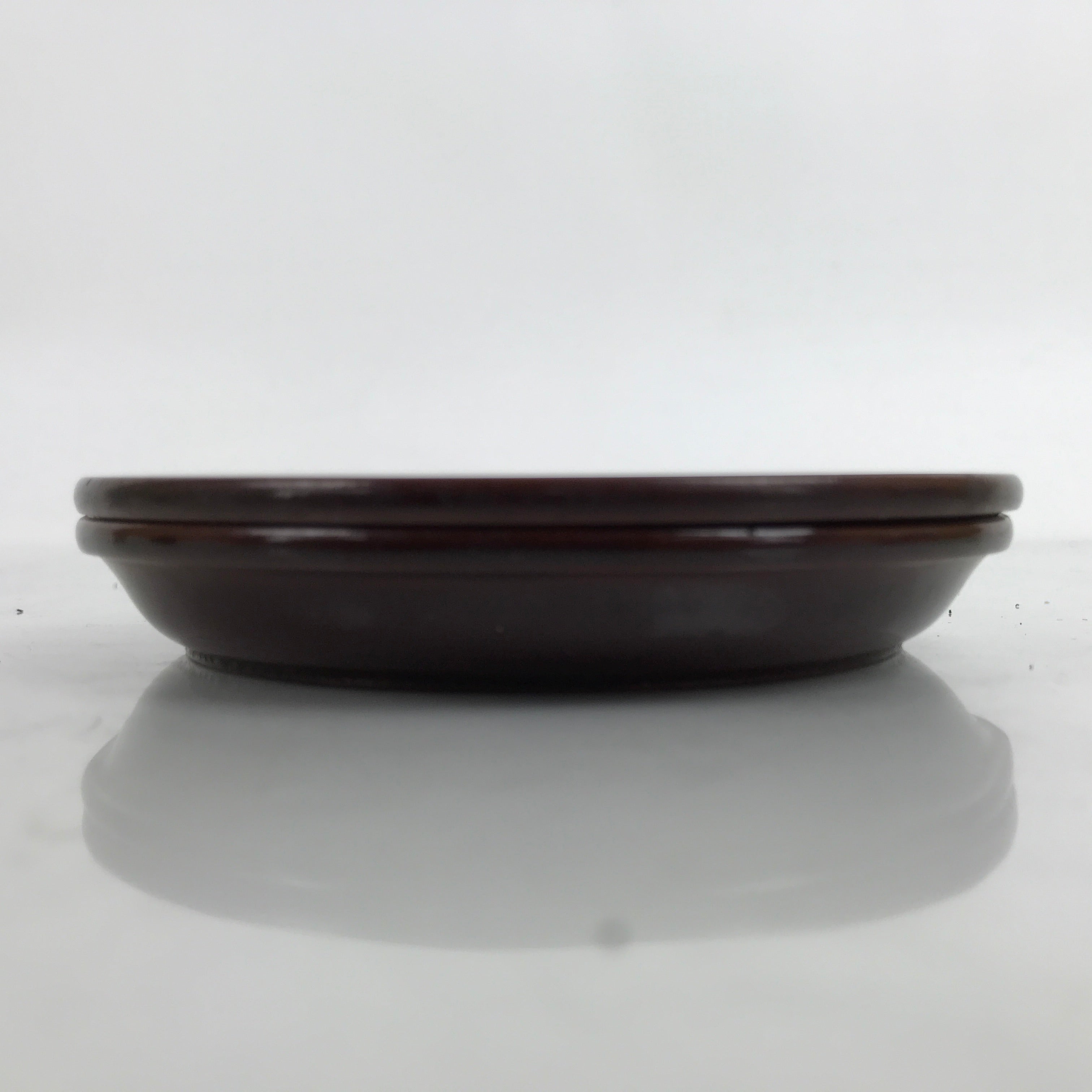 Japanese Resin Lacquer Replica Small Plates Mamezara Vtg 2pc Simple Brown L339
