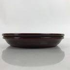 Japanese Resin Lacquer Replica Small Plates Mamezara Vtg 2pc Simple Brown L339