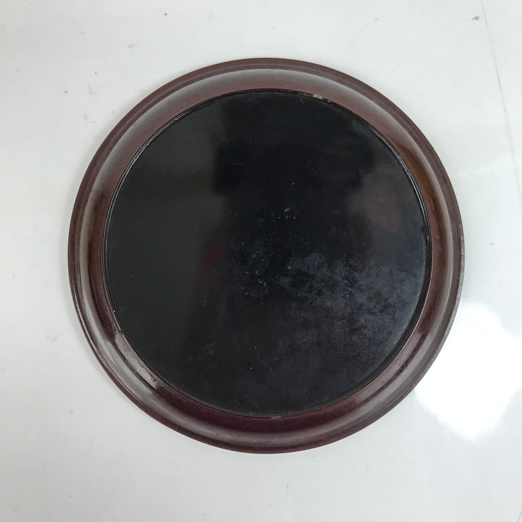 Japanese Resin Lacquer Replica Small Plates Mamezara Vtg 2pc Simple Brown L339