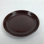 Japanese Resin Lacquer Replica Small Plates Mamezara Vtg 2pc Simple Brown L339