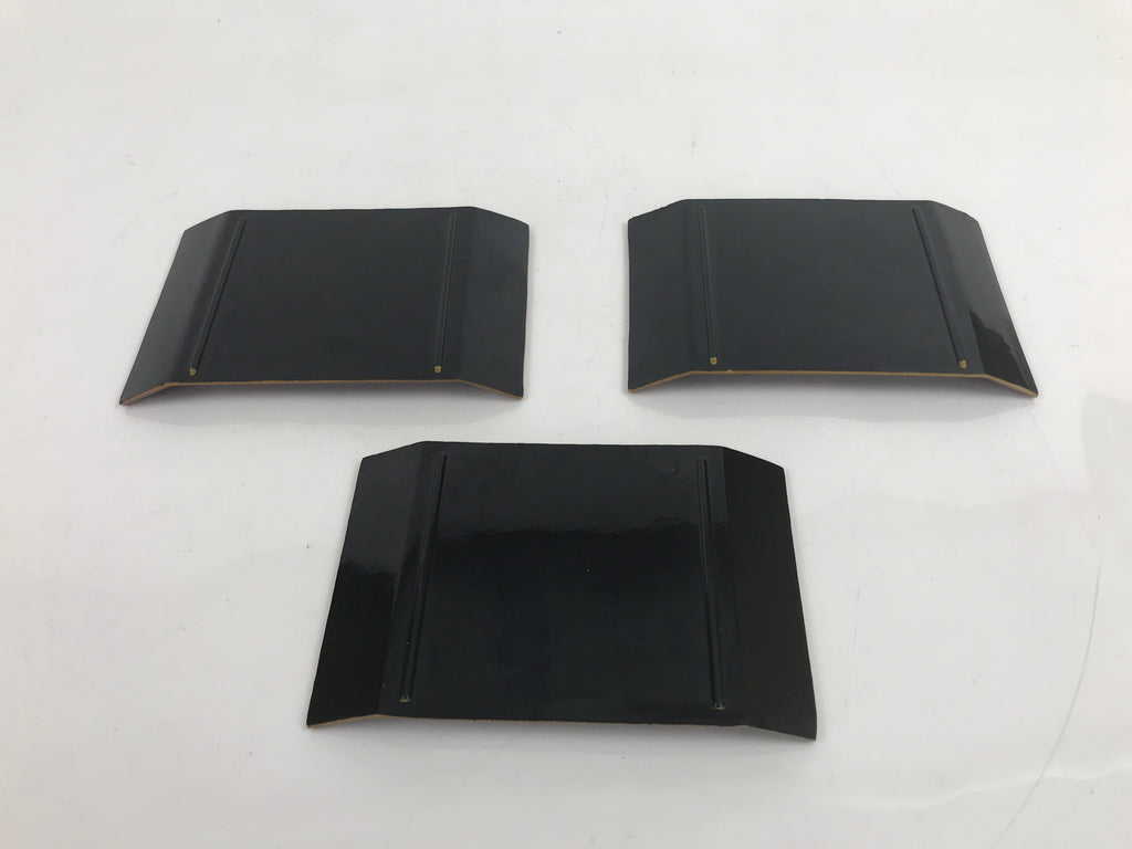 Japanese Resin Lacquer Replica Small Plates Meimeizara Vtg 3pc Shunkei Nuri L314