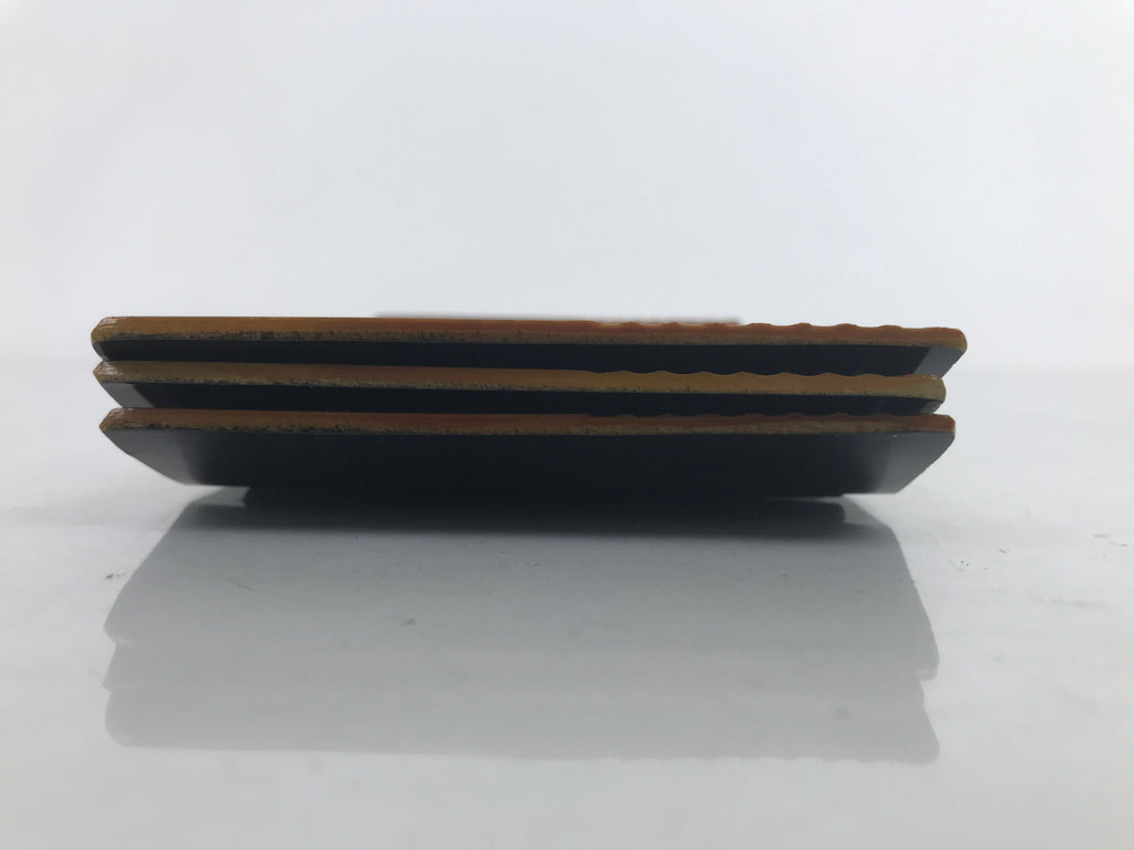 Japanese Resin Lacquer Replica Small Plates Meimeizara Vtg 3pc Shunkei Nuri L314