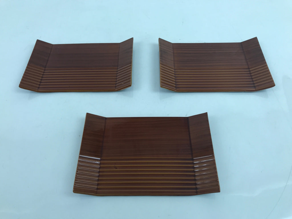 Japanese Resin Lacquer Replica Small Plates Meimeizara Vtg 3pc Shunkei Nuri L314