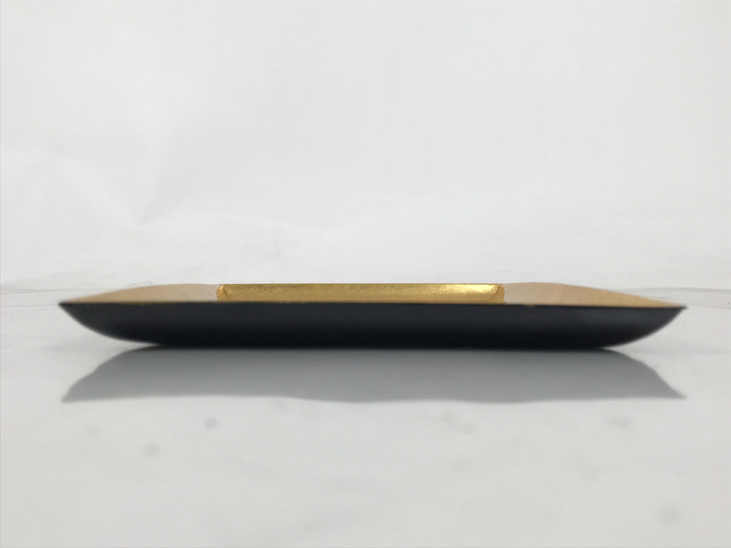 Japanese Resin Lacquer Replica Small Tray Obon Gold Leaf Iris Hanashoubu LWB133