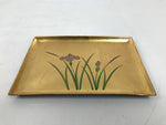 Japanese Resin Lacquer Replica Small Tray Obon Gold Leaf Iris Hanashoubu LWB133