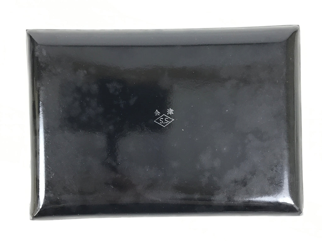 Japanese Resin Lacquer Replica Small Tray Obon Gold Leaf Iris Hanashoubu LWB133