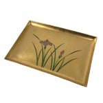 Japanese Resin Lacquer Replica Small Tray Obon Gold Leaf Iris Hanashoubu LWB133