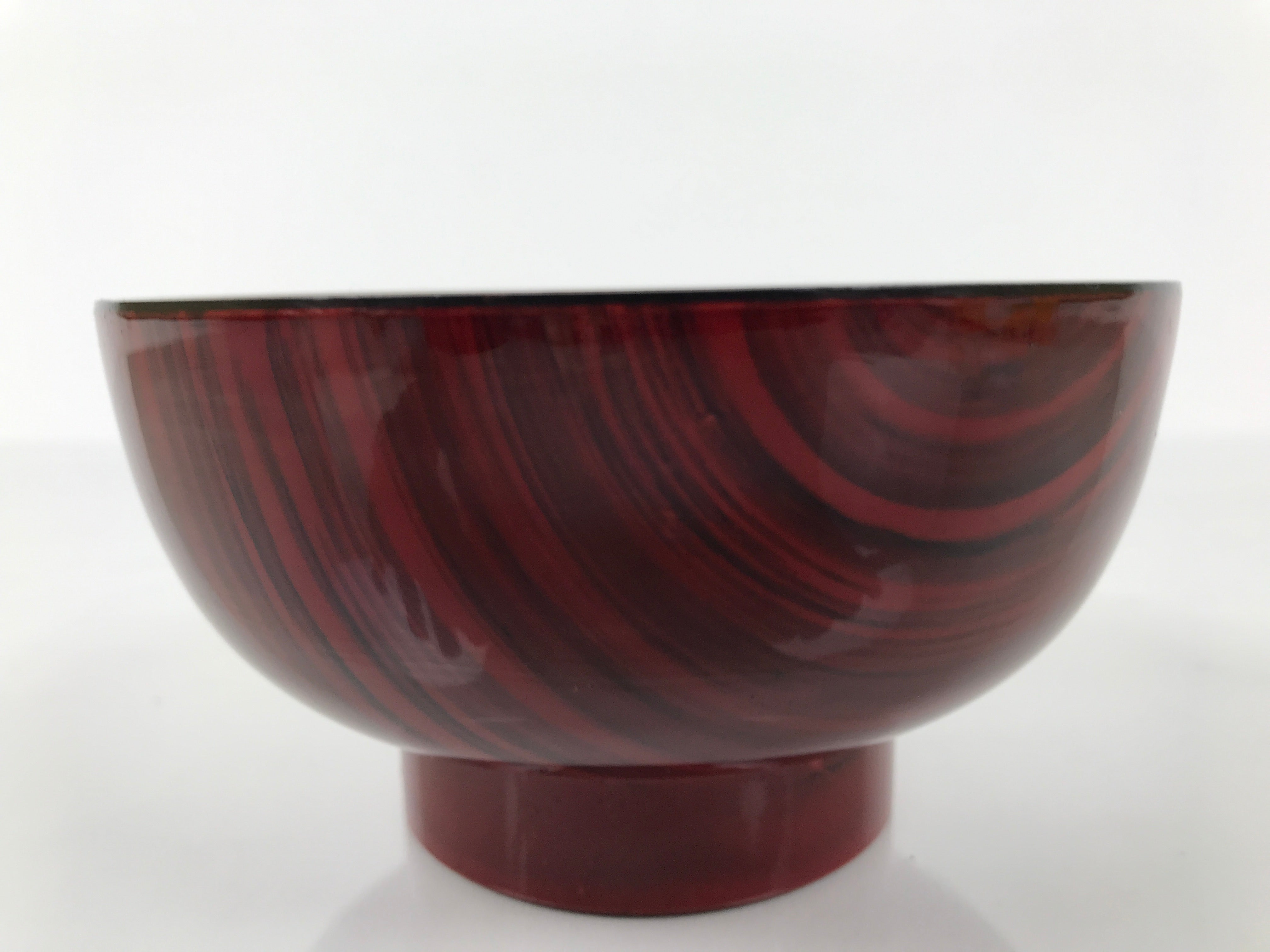 Japanese Resin Lacquerware Replica Bowl Owan Vtg Rice Soup Wan Red Black L552