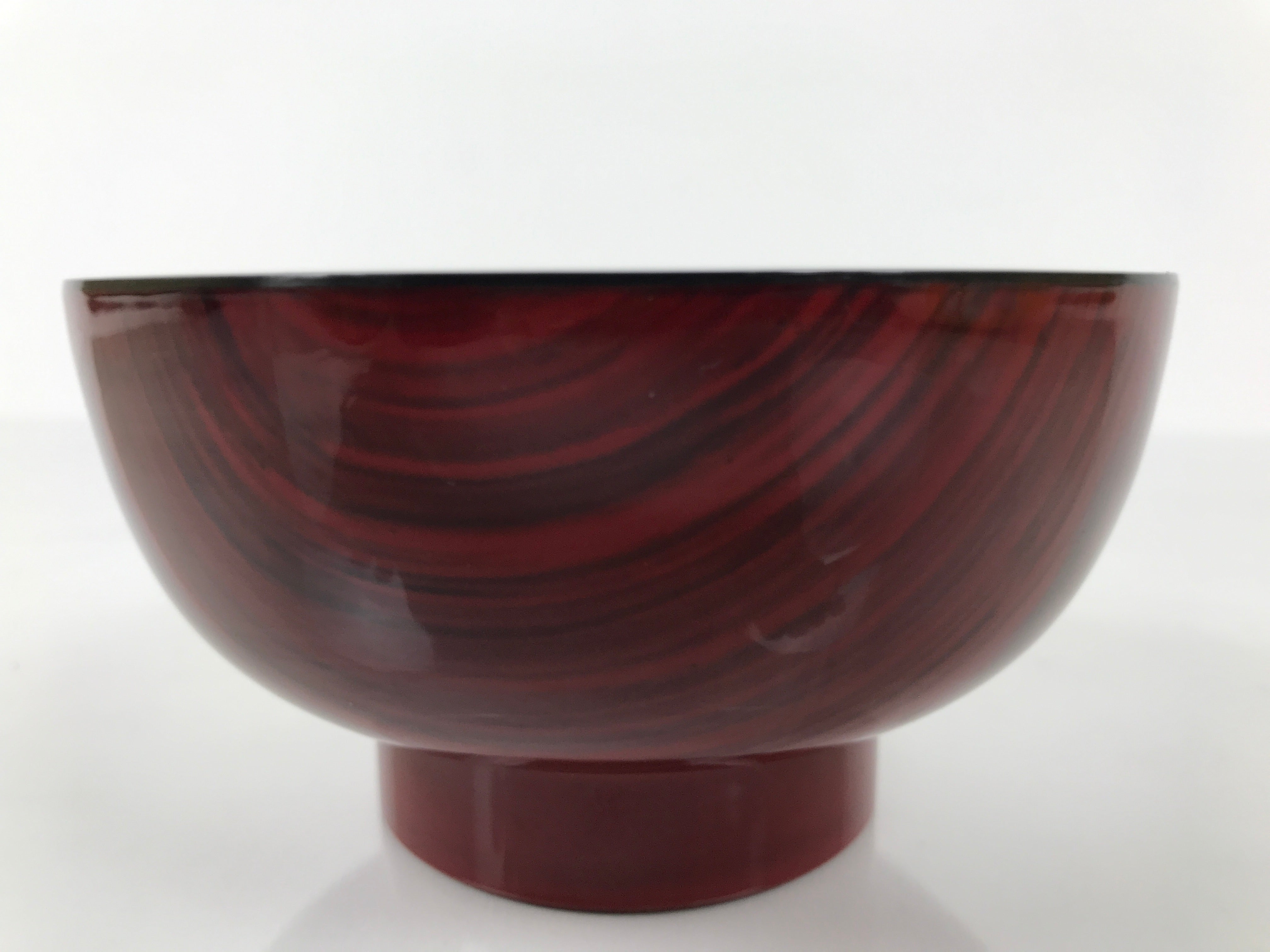 Japanese Resin Lacquerware Replica Bowl Owan Vtg Rice Soup Wan Red Black L552