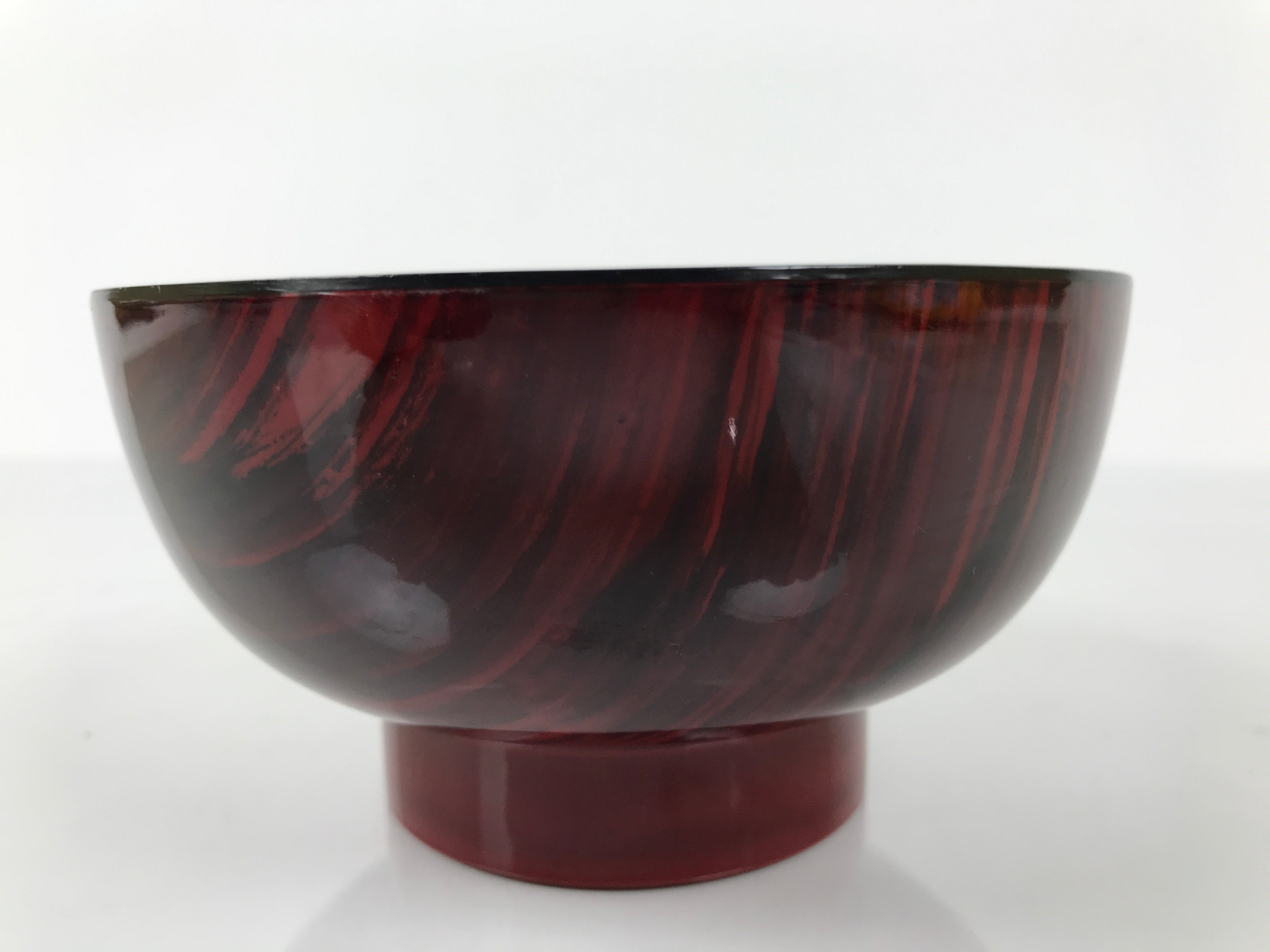 Japanese Resin Lacquerware Replica Bowl Owan Vtg Rice Soup Wan Red Black L553