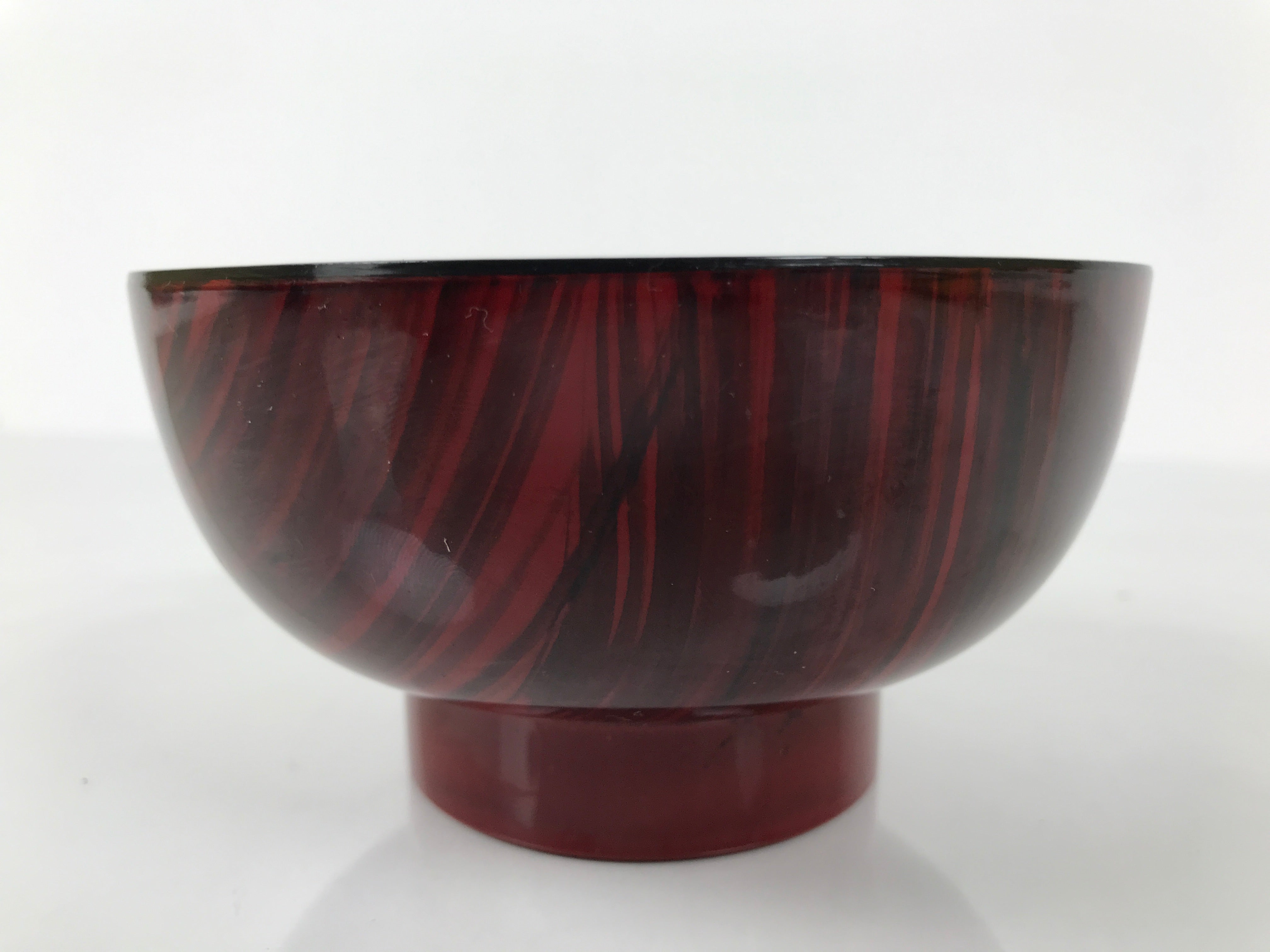 Japanese Resin Lacquerware Replica Bowl Owan Vtg Rice Soup Wan Red Black L553