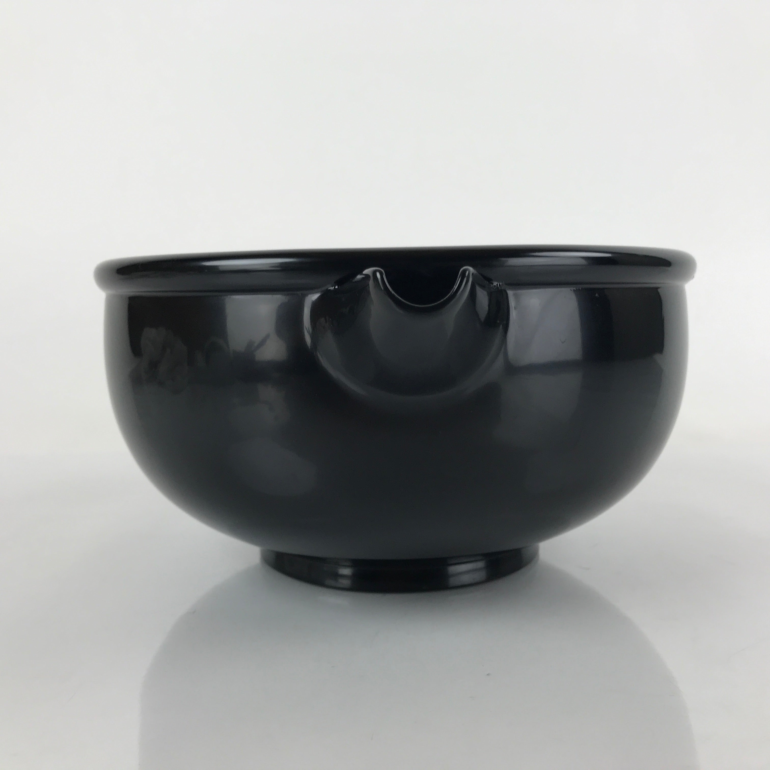 Japanese Resin Large Mixing Bowl Katakuchi Vtg Pouring Spout Simple Black L225