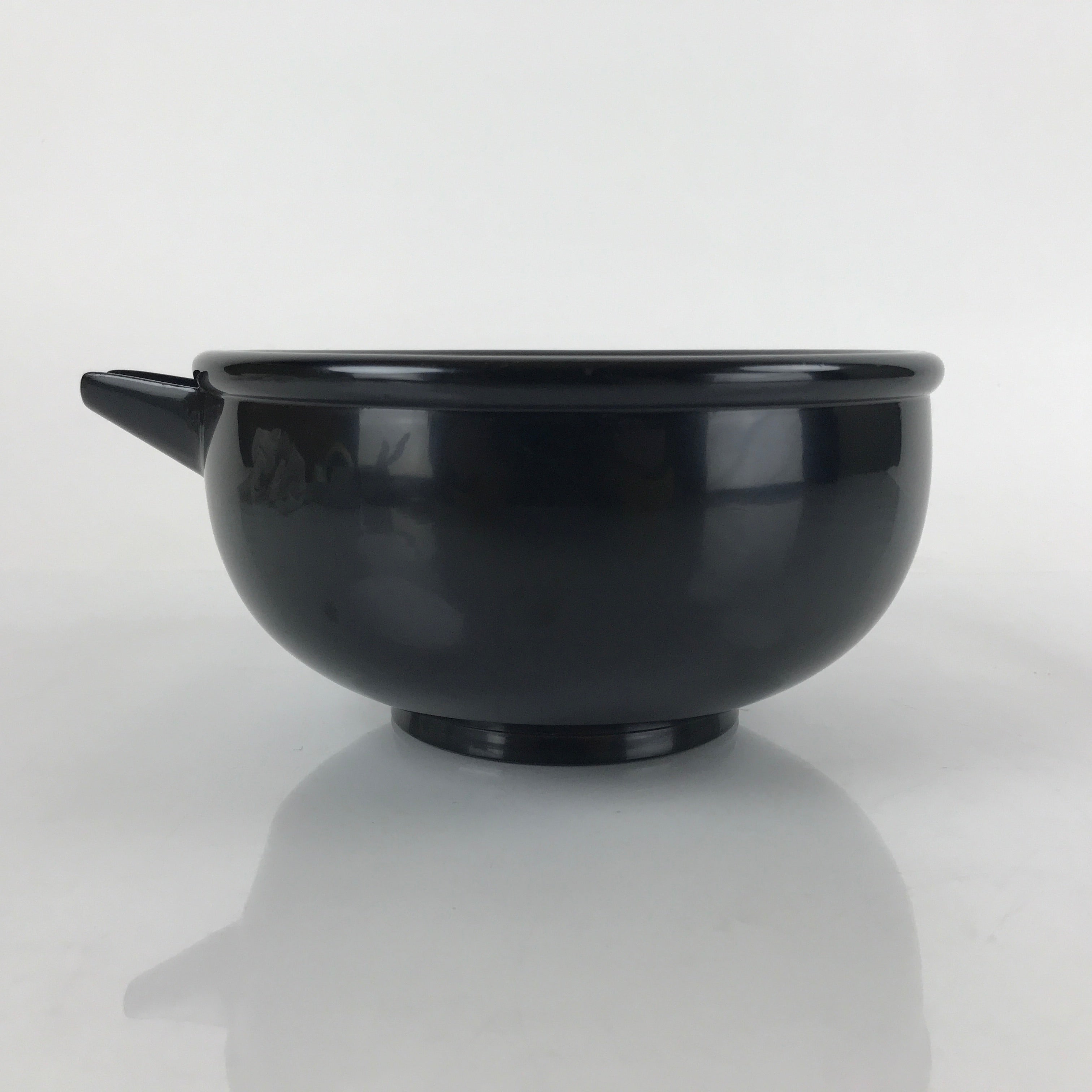 Japanese Resin Large Mixing Bowl Katakuchi Vtg Pouring Spout Simple Black L225