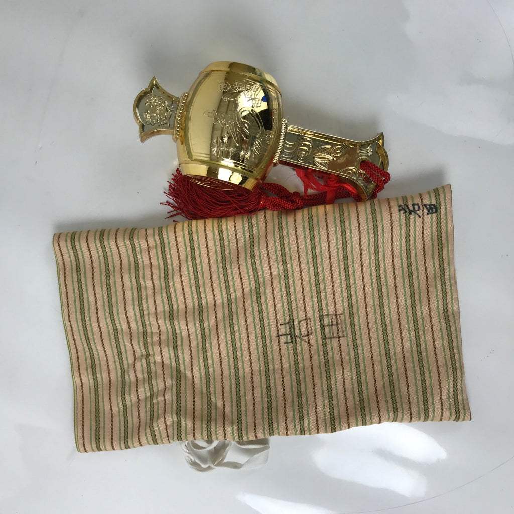 Japanese Resin Lucky Hammer Uchideno Kozuchi Vtg Rice Rattling Sound Gold ST22