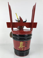 Japanese Resin Tsunodaru Celebration Sake Barrel Vtg Cask Red Shochikubai TS885